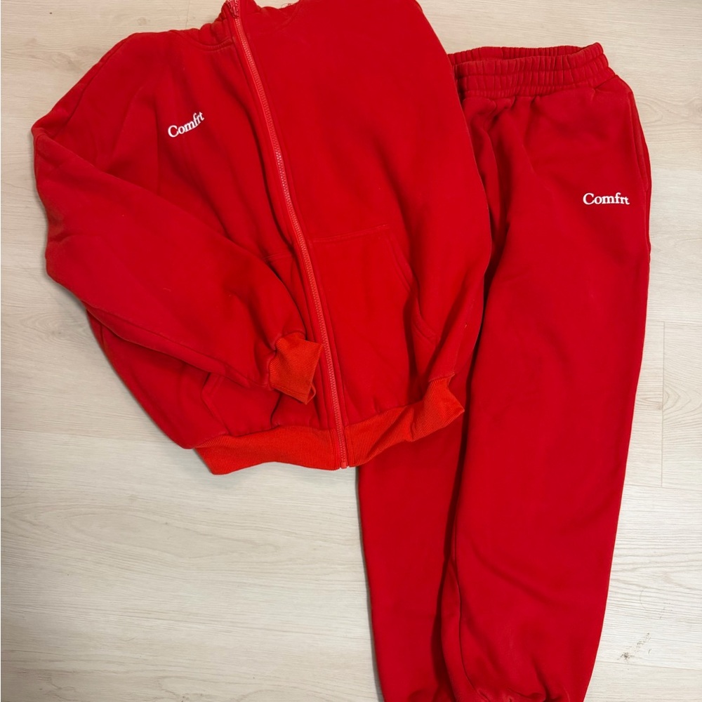 Comfrt colors women’s cloud red hoodie and pants